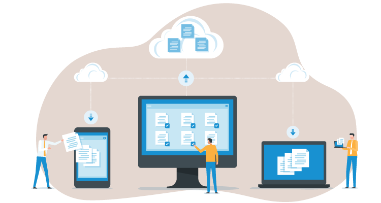 技術文書管理サービスLPサイトのイメージイラスト